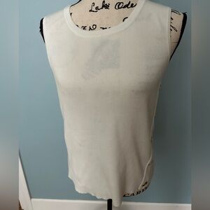 White sleeveless sweater